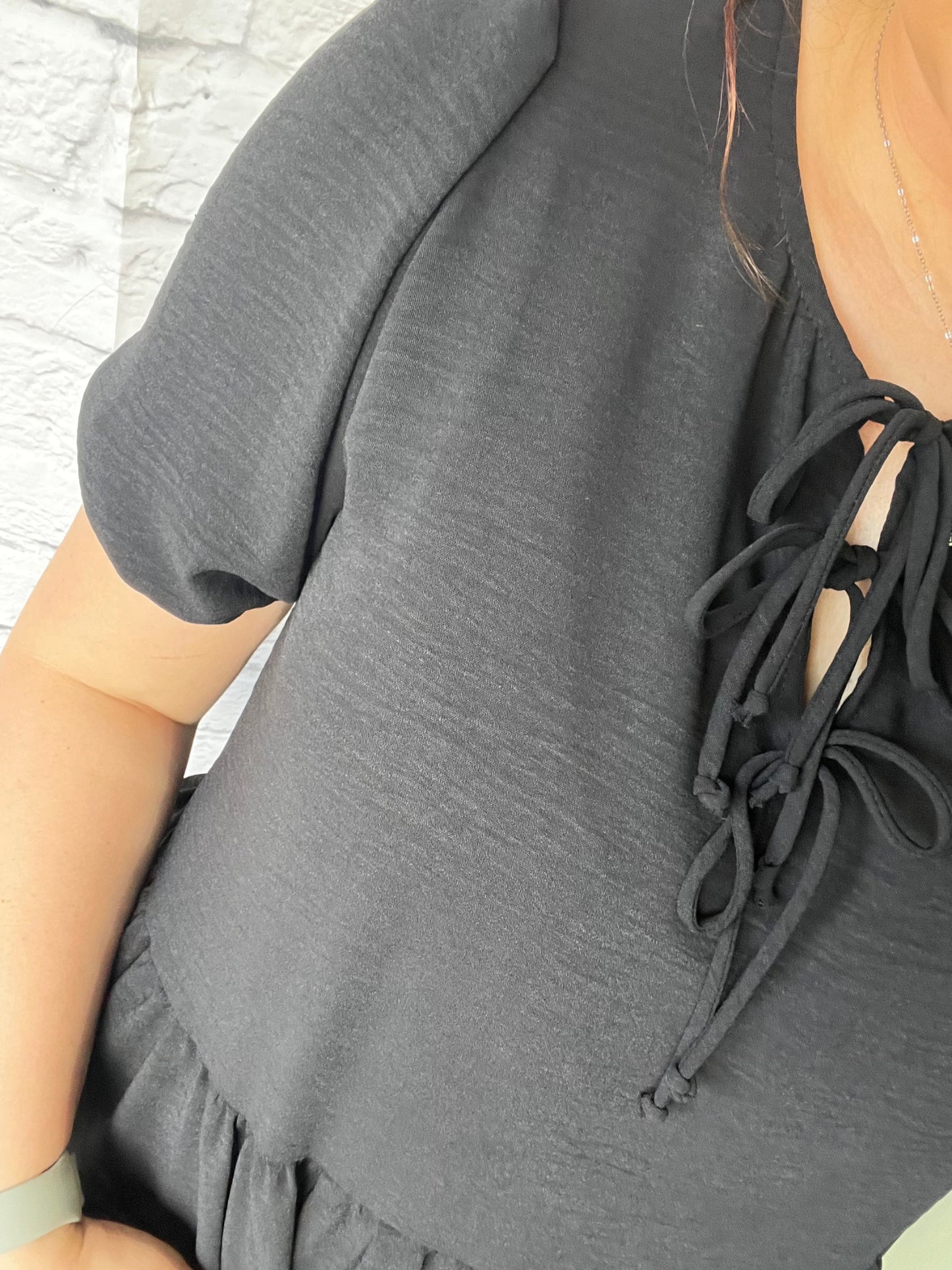 black - bow tie front - top