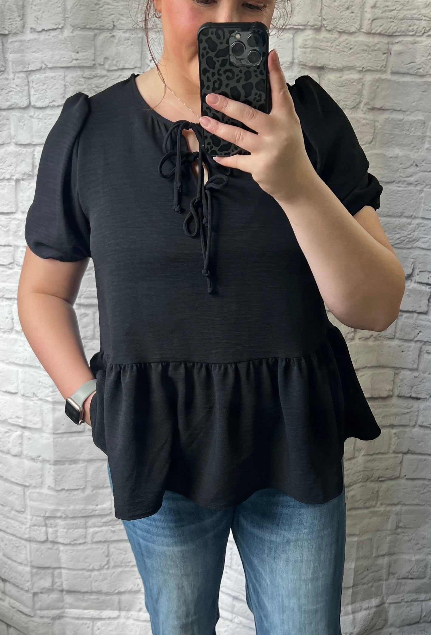 black - bow tie front - top
