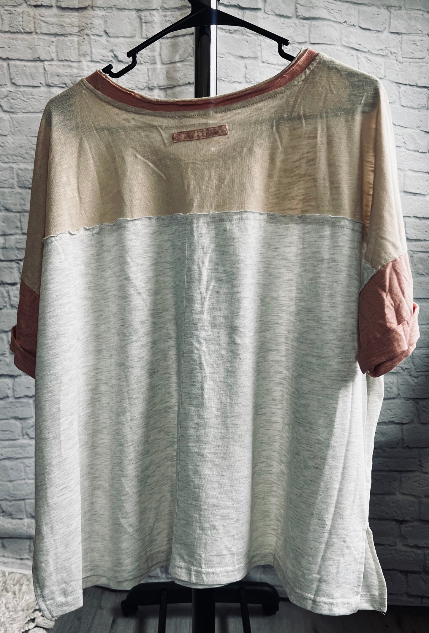 light gray - color block tee