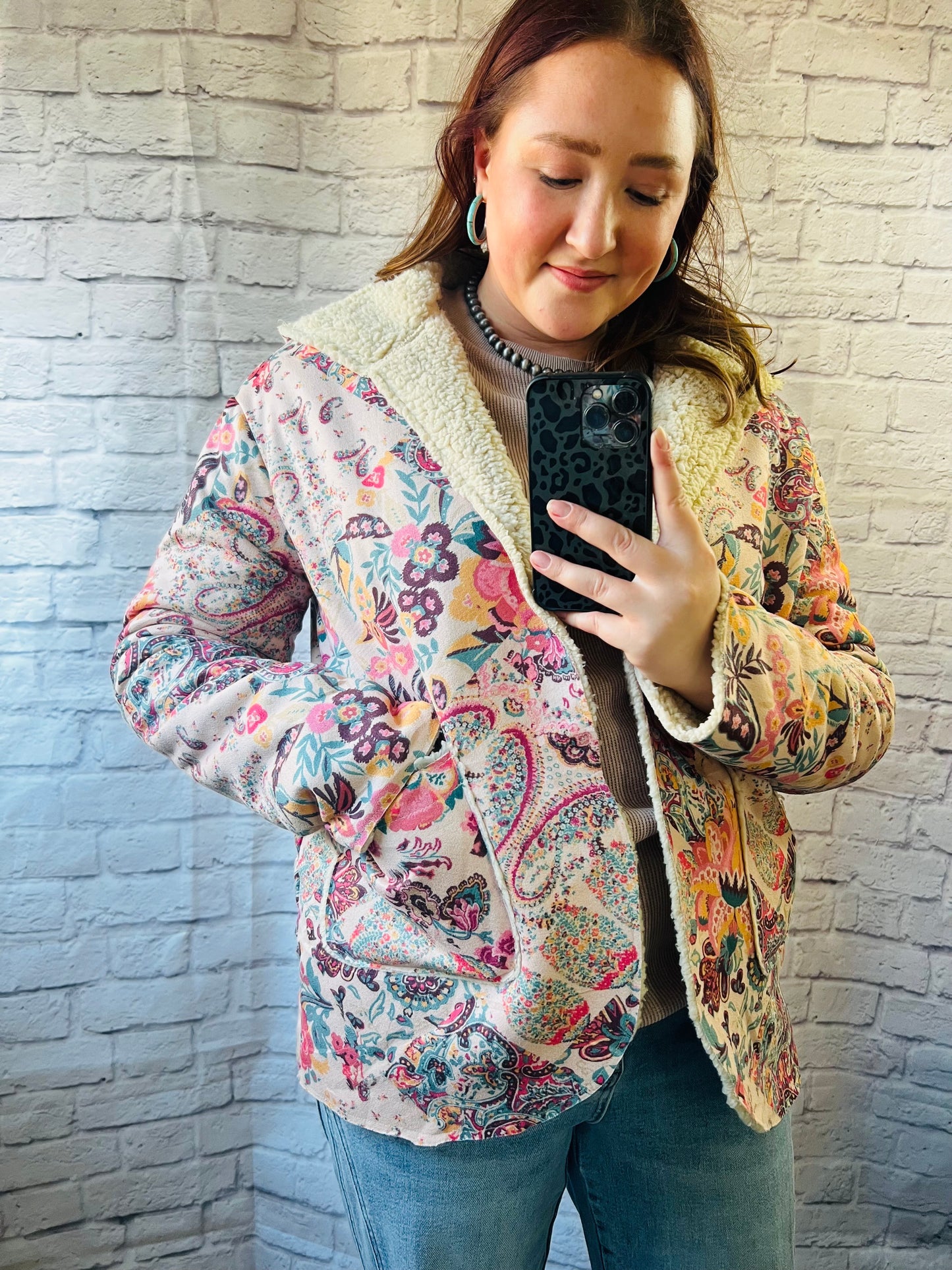 Paisley Coat - Fleece - Hood