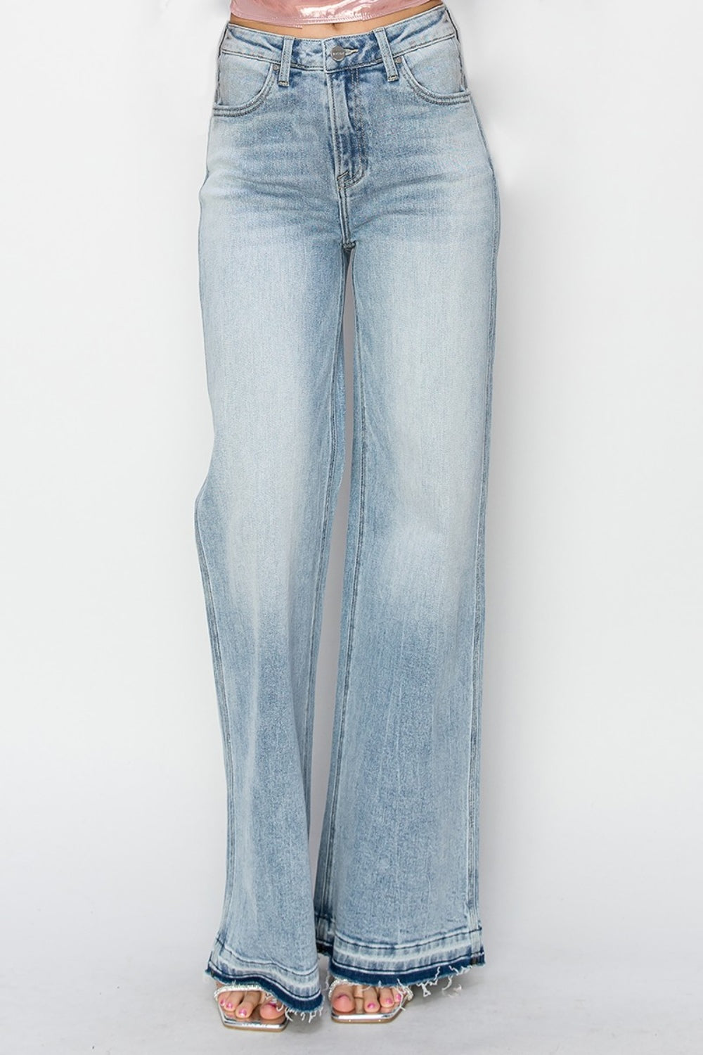 risen wide legged denim