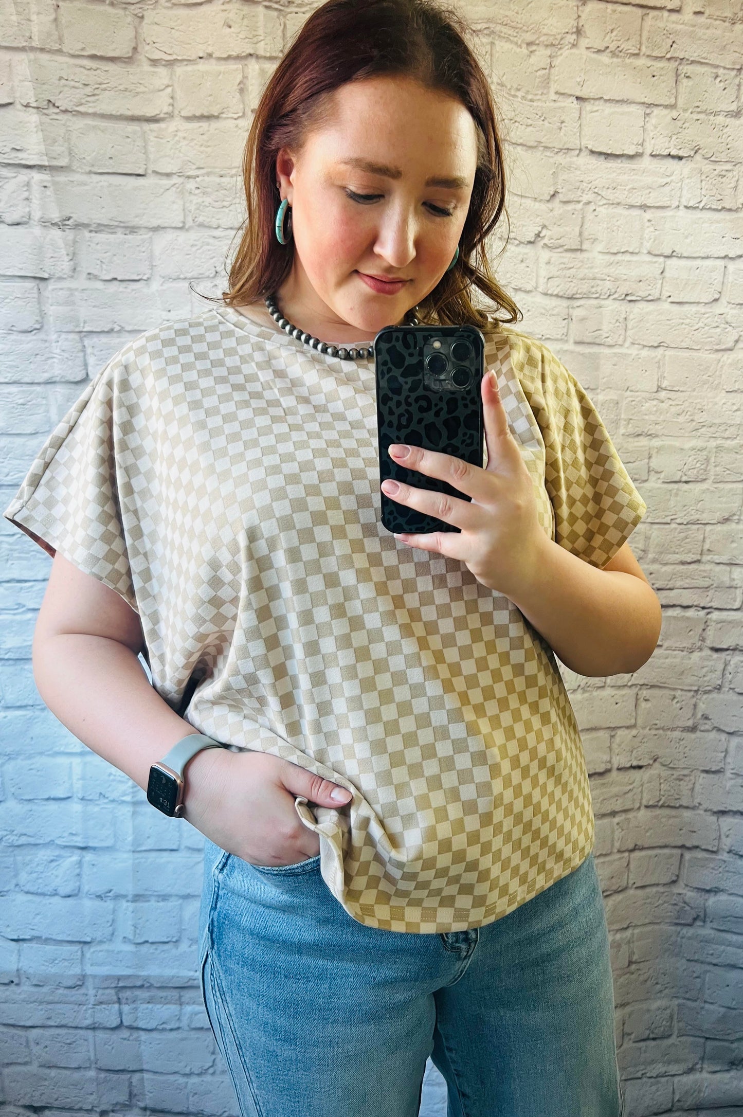Tan - Checkered - Shirt