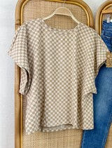 Tan - Checkered - Shirt