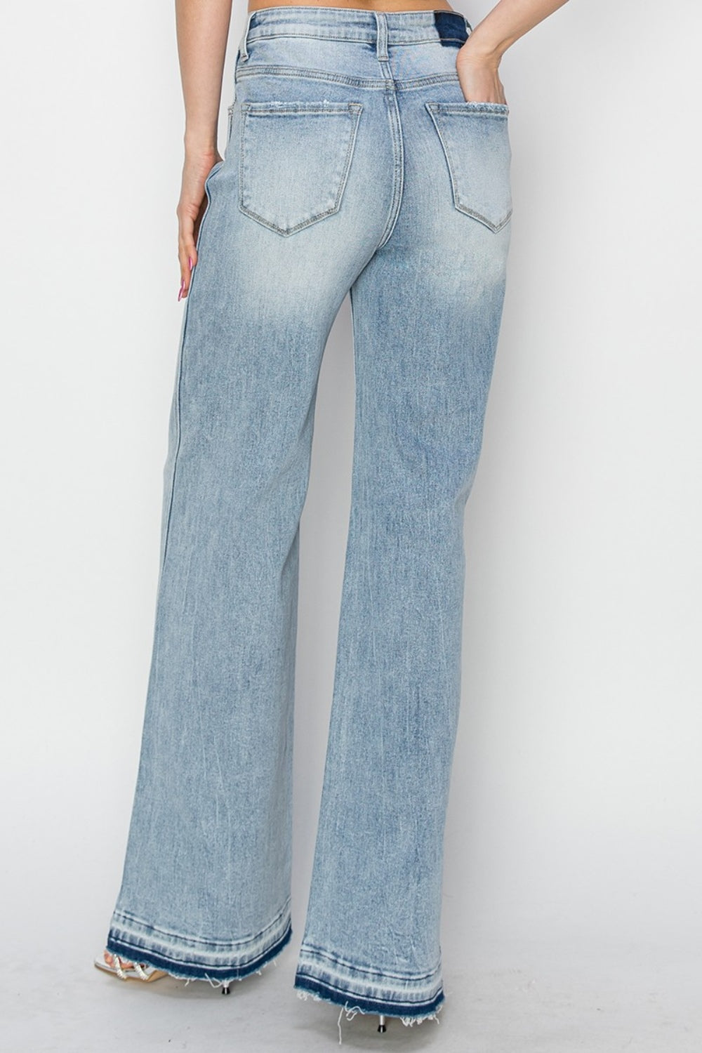 risen wide legged denim