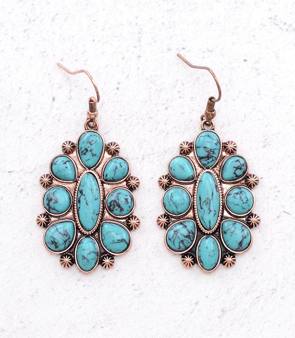 Turquoise Casting Hook Earrings - The Vintage Turquoise