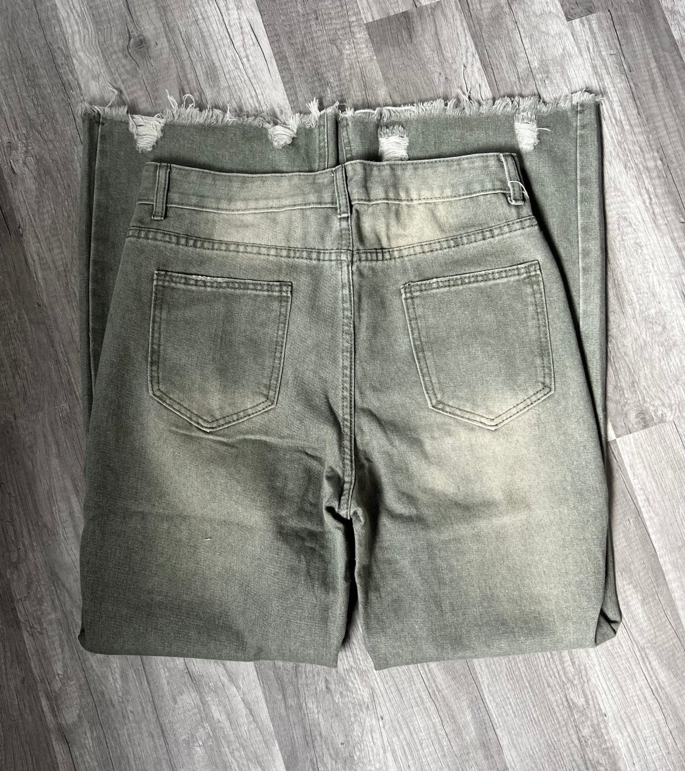 90's Vintage Fringe Edge Distressed Colored Ripped Jeans - The Vintage Turquoise - Western Fashion - Women's Clothing