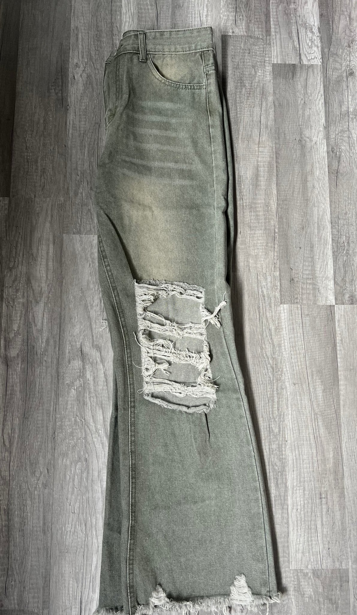 90's Vintage Fringe Edge Distressed Colored Ripped Jeans - The Vintage Turquoise - Western Fashion - Women's Clothing