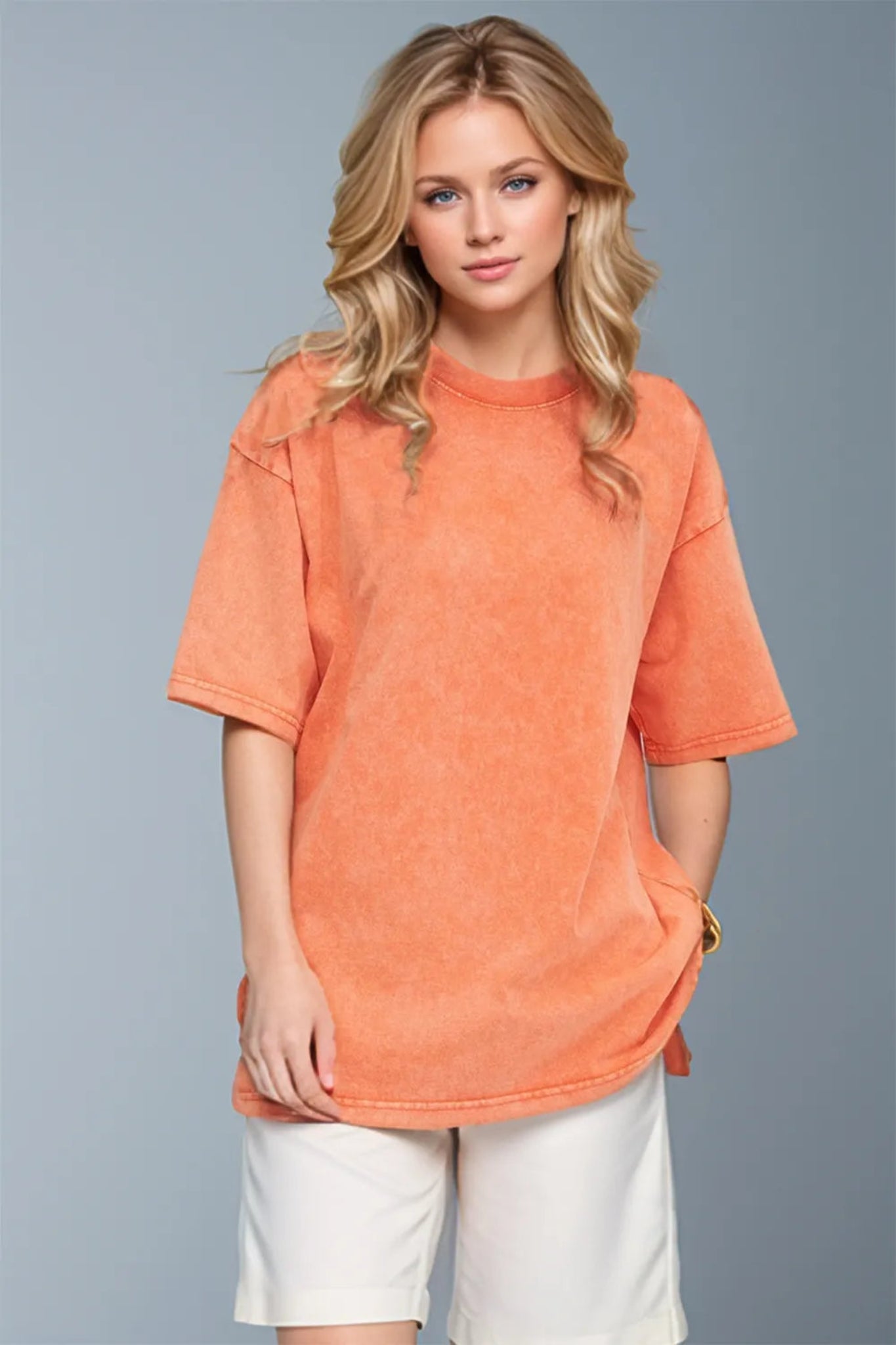Basic Bae round neck half sleeve t-shirt with soft stretchy fabric, relaxed everyday fit, and classic crew neckline. Casual boutique basic perfect for layering, lounging, or pairing with jeans and shorts for an effortless everyday look.