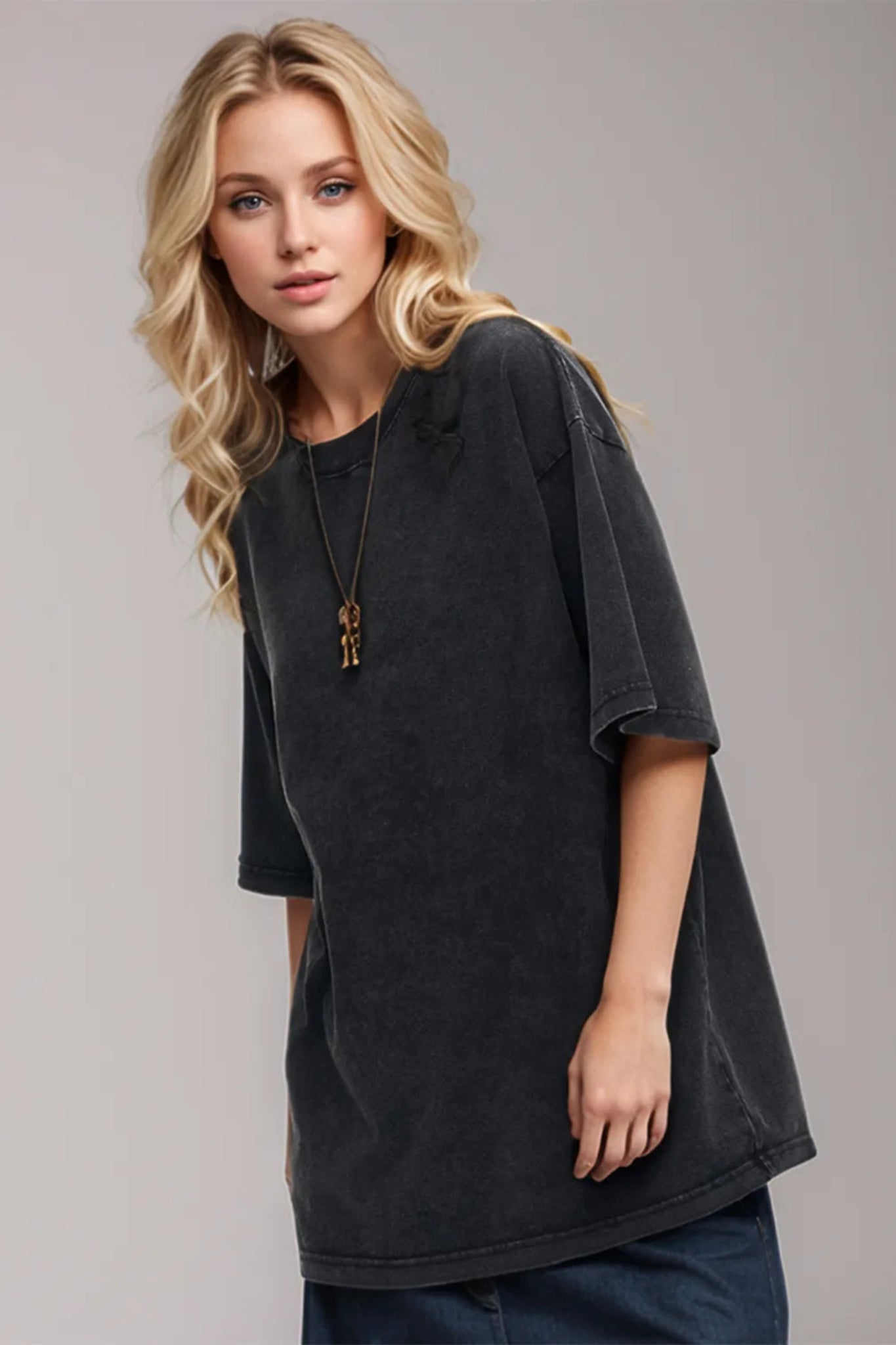 Basic Bae round neck half sleeve t-shirt with soft stretchy fabric, relaxed everyday fit, and classic crew neckline. Casual boutique basic perfect for layering, lounging, or pairing with jeans and shorts for an effortless everyday look.