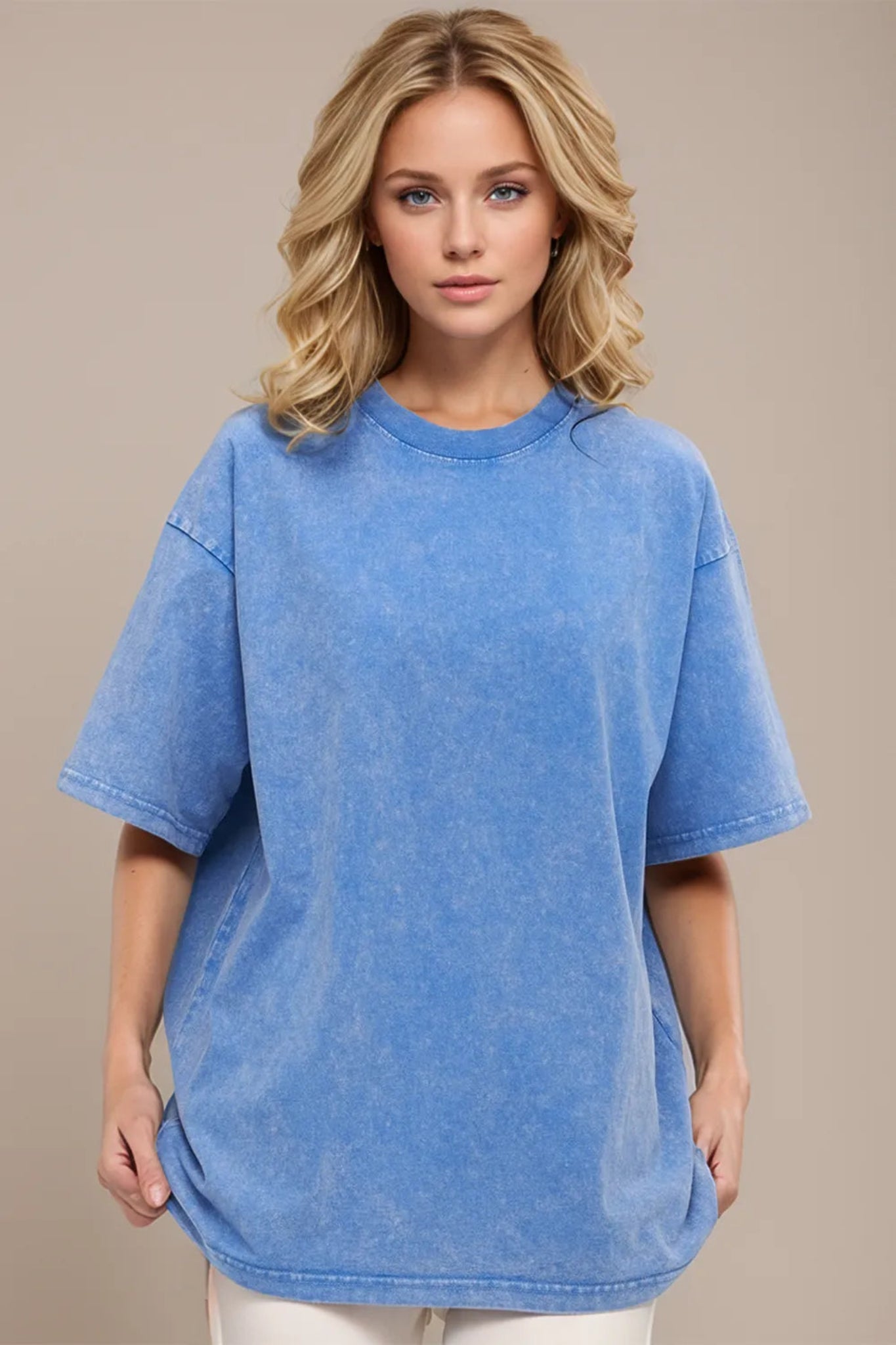 Basic Bae round neck half sleeve t-shirt with soft stretchy fabric, relaxed everyday fit, and classic crew neckline. Casual boutique basic perfect for layering, lounging, or pairing with jeans and shorts for an effortless everyday look.