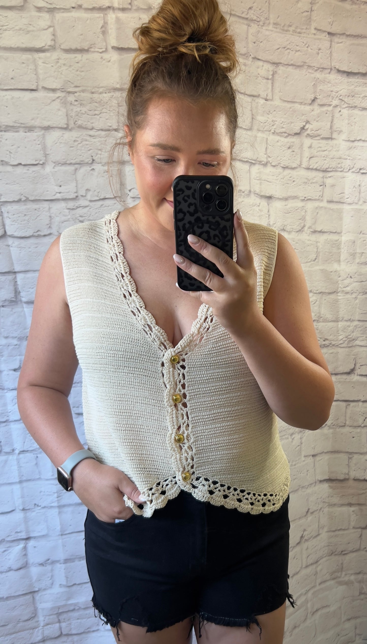Cream Knit Tank Top