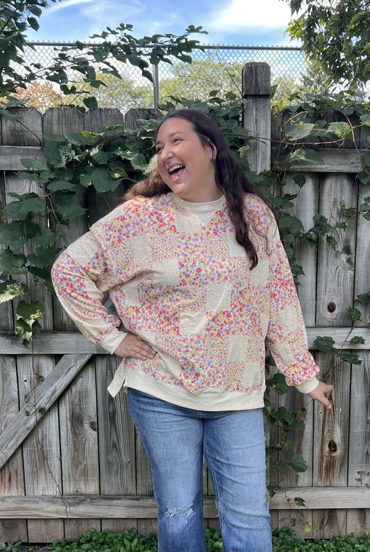 floral patchwork noodie bright floral colors