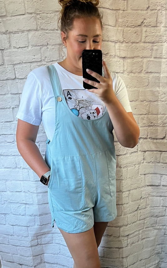 Light blue overalls