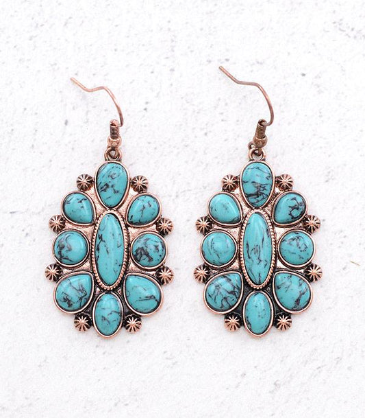 Turquoise Casting Hook Earrings - The Vintage Turquoise