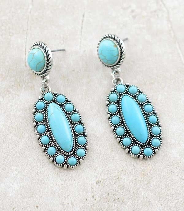 Turquoise Flower Post Earrings - The Vintage Turquoise