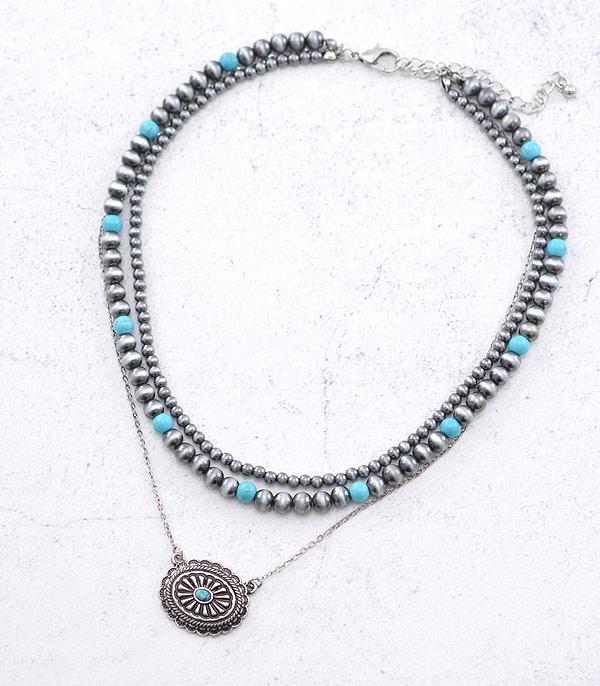 Western Concho Navajo Layered Necklace - The Vintage Turquoise