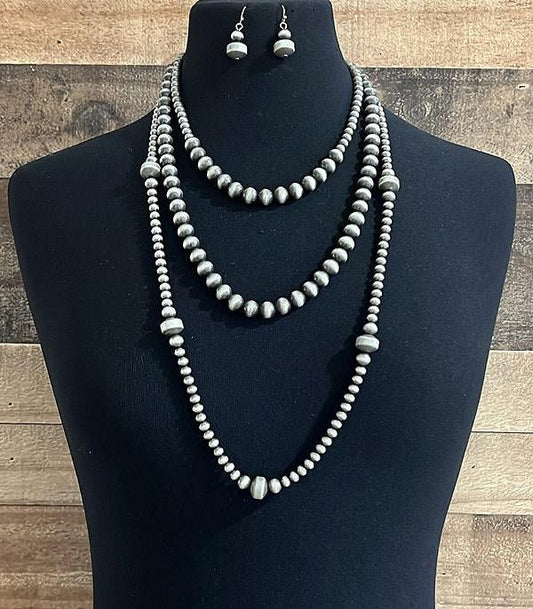 Western Navajo Pearl Layered Necklace - The Vintage Turquoise