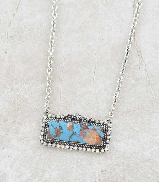 Western Turquoise Bar Necklace - The Vintage Turquoise