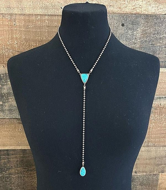 Western Turquoise Lariat Y Necklace - The Vintage Turquoise